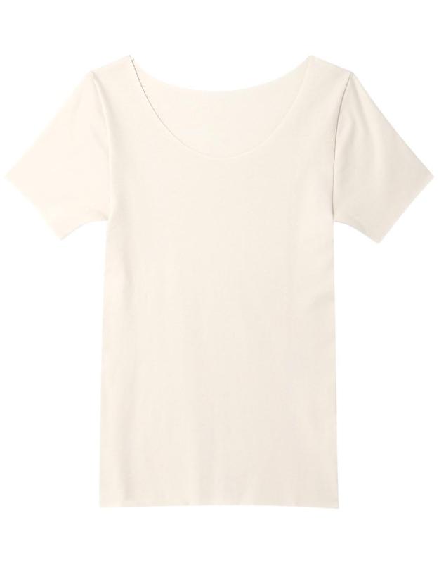 [ウンナナクール] アンダーシャツ 【半袖シャツ】 フリーカッティングでひびきにくい 吸湿発熱でぽかぽか レディース