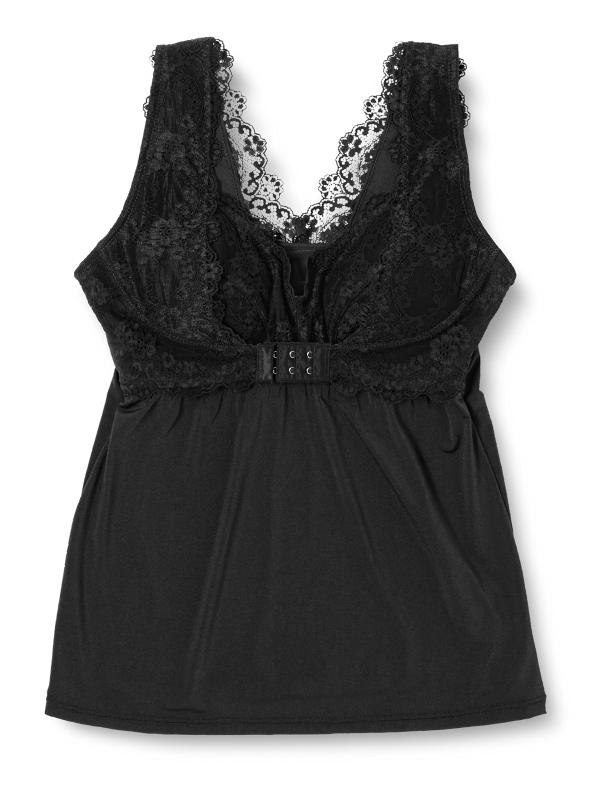 [アンテシュクレ] キャミソールシャツ 脇高お部屋ブラ ペア パッド入りキャミソール 全3色 S-3L レディース