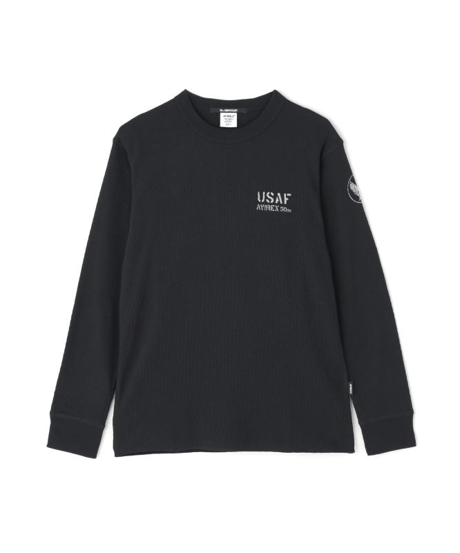 [Avirex] [アヴィレックス] HONEYCOMB WAFFLE USAF L/S T-SHIRT ハニーコンビワッフル USAF 長袖 Tシャツ メンズ 783-5230030