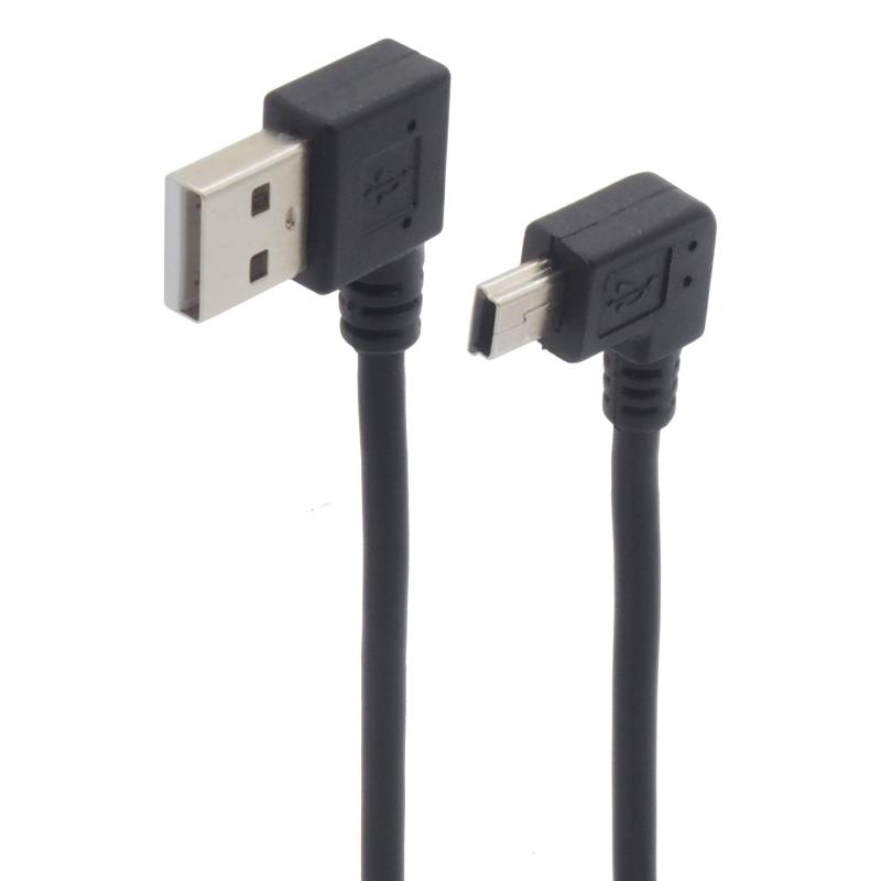 オーディオファン miniUSB ケーブル 両端子L字型 短い 25cm ブラック セット