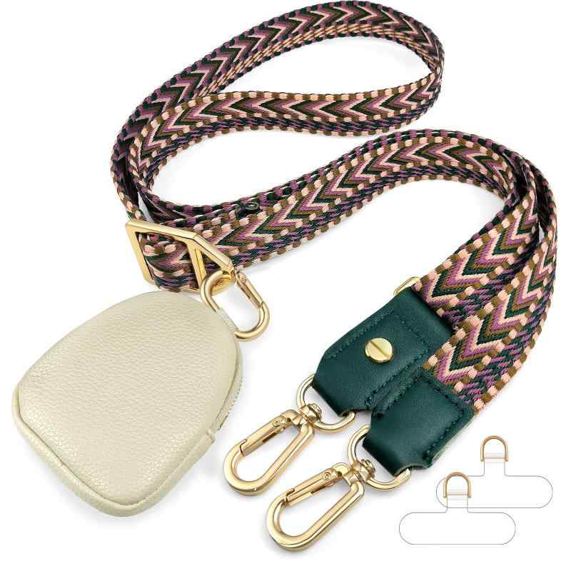 フォークBRの[UKON] 携帯ストラップ 斜め掛けショルダーストラップ 太めのネックストラップ 調節可能 プレミアム オシャレ バック スマホ 落下防止 パッチ2枚付き｜アングル2