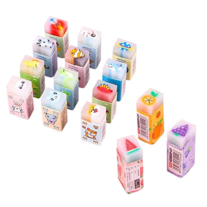 15個セット 消しゴム かわいい消しゴム カット可能で共有可能なデザイン よく消える 小型 便利 スティ..