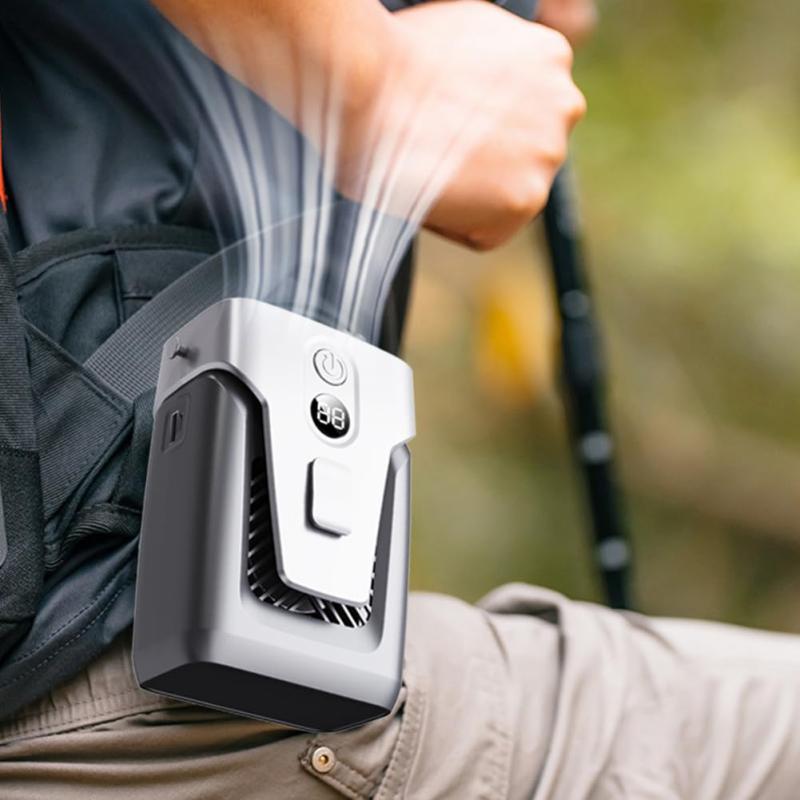 12000mAh腰掛け扇風機 最大30時間送風 携帯扇風機 首掛け扇風機 ハンズフリーファン ベルトファン ジェ..