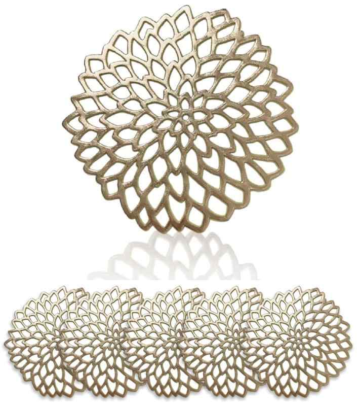 [GJTr] コースター 6枚セット コップ敷き コップ受け グラスマット PVC ダリア