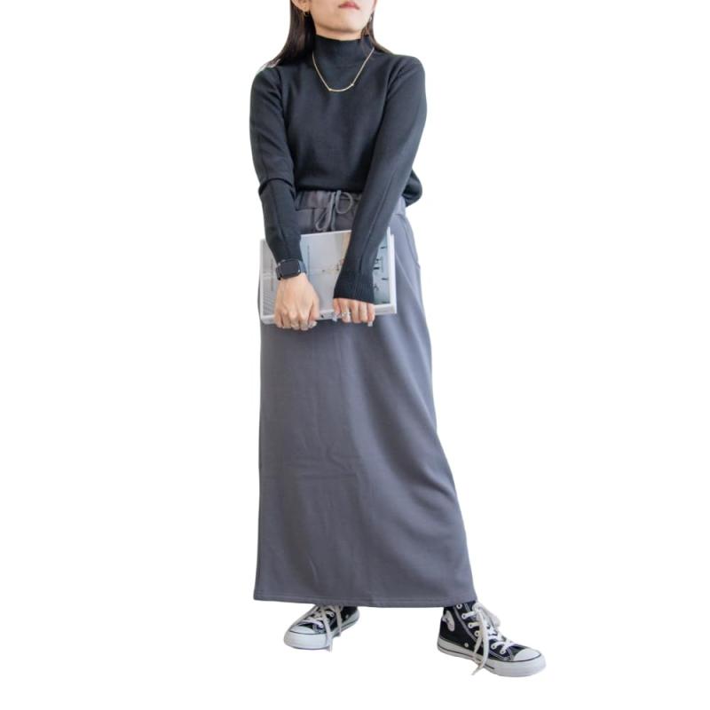 [アイモハ] 裏起毛スカート 裏起毛 スカート スウェット 防寒 綿混 あったか ロングスカート マキシ ぽかぽか 暖か コットン スウェット マキシ タイトスカートロング丈 スウェットスカート