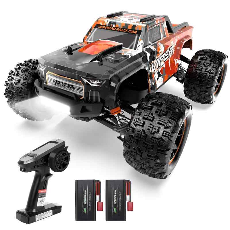 DEERC ラジコン オフロード 1:16スケール ラジコンカー 高速 40km/h ブラシレスモーター搭載 RCトラック 4WD 男の子 クリスマス プレゼント 無段階制御 フィン 金属製ギア 全地形対応 車おもちゃ