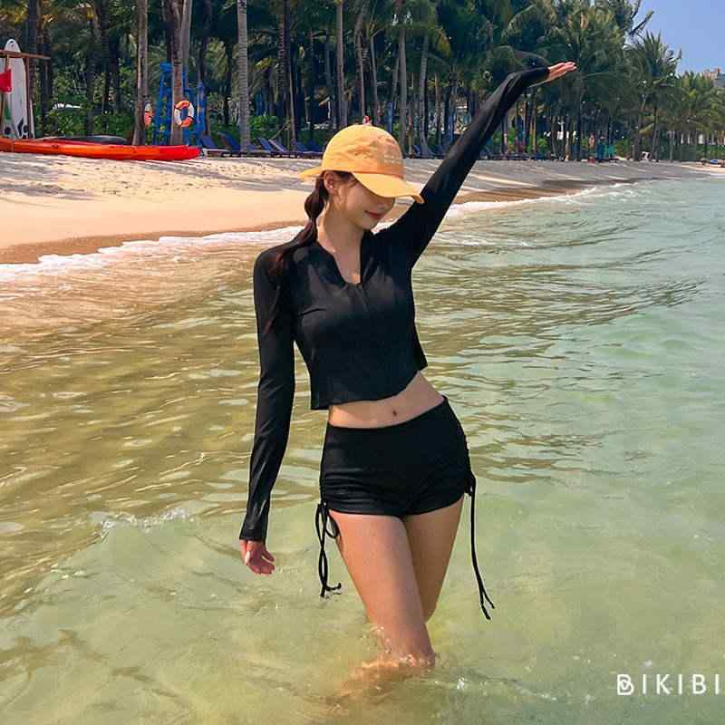水着 レディース 3点セット 長袖 スポーツ セパレート サーフィン シュノーケリング ラッシュガード 日焼け防止 速乾 フィットネス 伸縮性 スイムウェア 海水浴 プール ウォータースポーツ アウトドア おしゃれ スポーティー