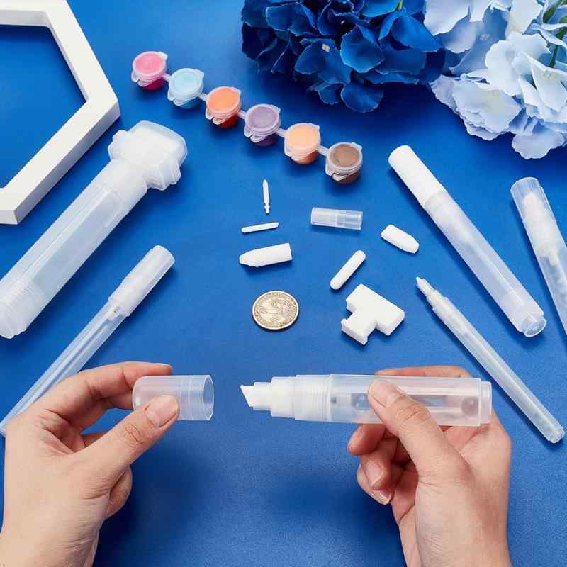 OLYCRAFT 6点 マーカーペン 空 ペンチューブ 詰め替えペン 3mm/6.5mm/8mm/10mm/28mm プラスチック 透明 落書きマーカーセット 水彩インク用 油絵ペイント用 塗料用 絵画用