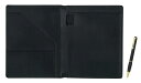 再生牛革A5ビジネスホルダー ミッドナイトラバー回転ボールペンセット 黒 T23-LSA5BHA-T102BP-B