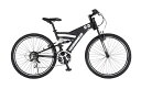HUMMER(ハマー) フルサスペンション DH2618-E 26インチ マウンテンバイク 極太アルミフレーム Wサスペンション シマノ製18段変速機搭載 強靭なハマーのマウンテンバイク 13174