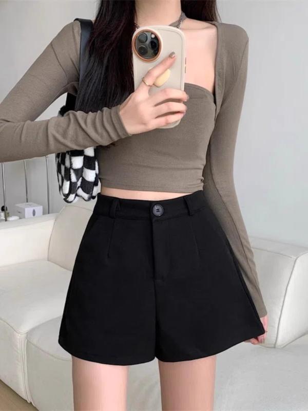 秋冬パンツ レディース 女性用 黒 毛ね 高腰 ワイドレッグ 厚手 ポリエステル 気質 通勤 工装 微弾性 立体装飾 免燙処理 ハイウエスト スリム ファッション 休闲 熱パンツ スタイル クロップド ロング丈 ビジネスカジュアル 暖か 伸縮性 快適 普