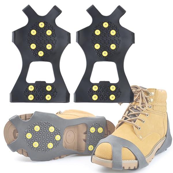 【雪・凍結対策/3サイズ展開】スノースパイク アイススパイク 靴 滑り止め 簡単装着 スパイク 靴底 アイゼン 雪道 携帯 かんじき 20-24cm 24-28cm 28-32cm対応 すべり止め 転倒防止
