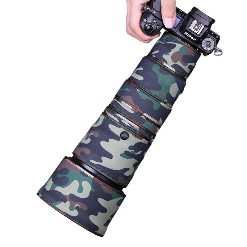 ZZQ&CCF 防水素材レンズ保護カバーNikon NIKKOR Z 600 F6.3 VR S 用望遠レンズコートレンズ迷彩保護カバー弾性構造の布レンズカバー
