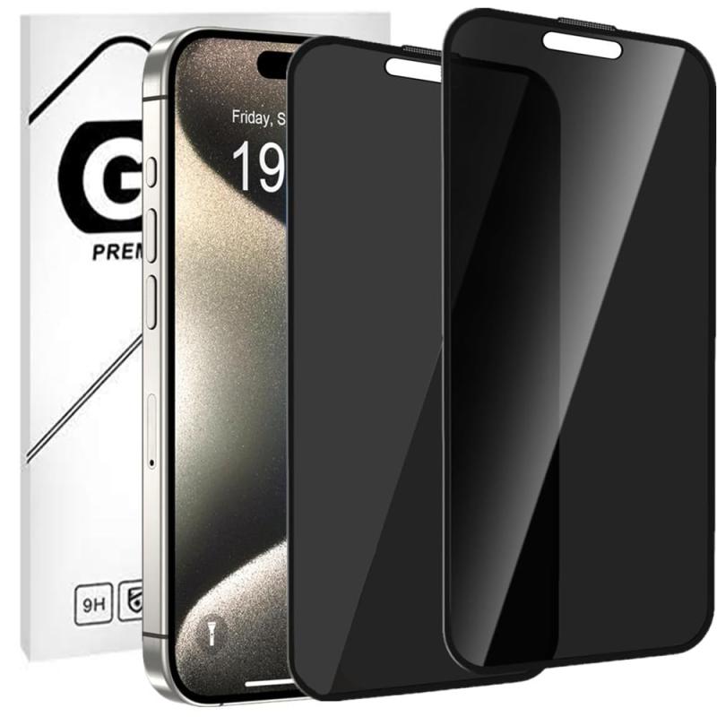 【2枚セット 360°覗き見防止】LXBESOS for iphone用 ガラスフィルム 上下左右 360°覗き見防止 い全方向 アイフォンフィルム プライバシー保護 画面保護 指紋防止 飛散防止 日本旭硝子製 気泡ゼロ