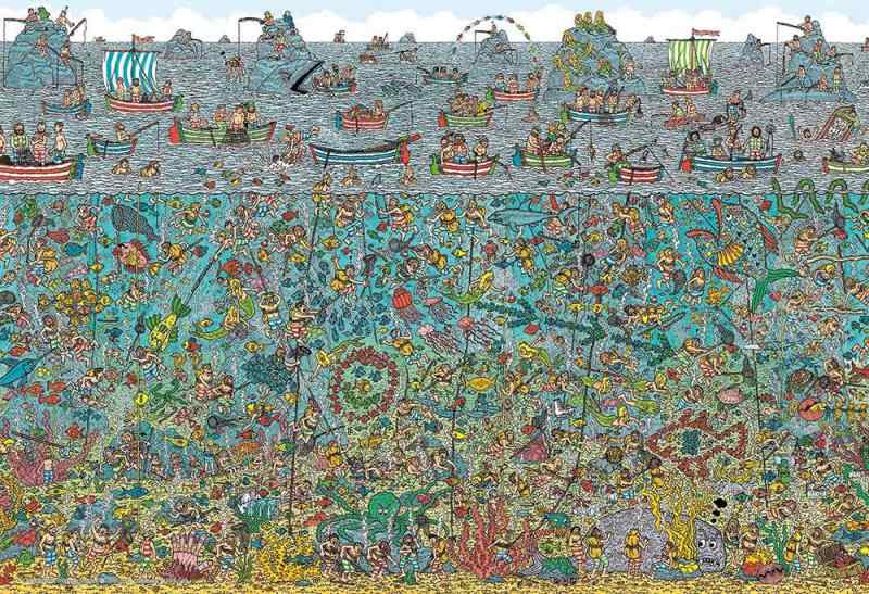 ビバリー(BEVERLY)【日本製】 1000ピースジグソーパズル ウォーリーをさがせ Where's Wally? 深海のダイバー マイクロピース (26×38cm) M81-731完成したらパッケージのサイドに載っているクイズの答えをさ...