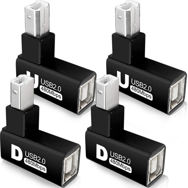 90 度 USB 2.0 タイプ B プリンタ アダプタ