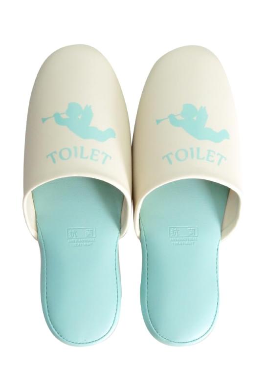 [FASPROJECT] トイレスリッパ エンジェル柄 レディース (フリーサイズ : 約～25.0cm) 抗菌 ビニール TOILET サニタリー トイレタリー スリッパ 女性用 9201 9202 9203