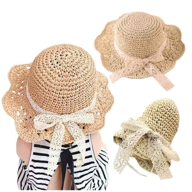 [lua Citron] 3色 紐付き サイズ調節可能 麦わら 帽子 麦わら帽子 52cm 春 夏 秋 冬 子供 赤ちゃん キッズ服 ベビー服 出産祝い プレゼント 日よけ キャップ メッシュ 熱中症対策 軽量 折りたたみ
