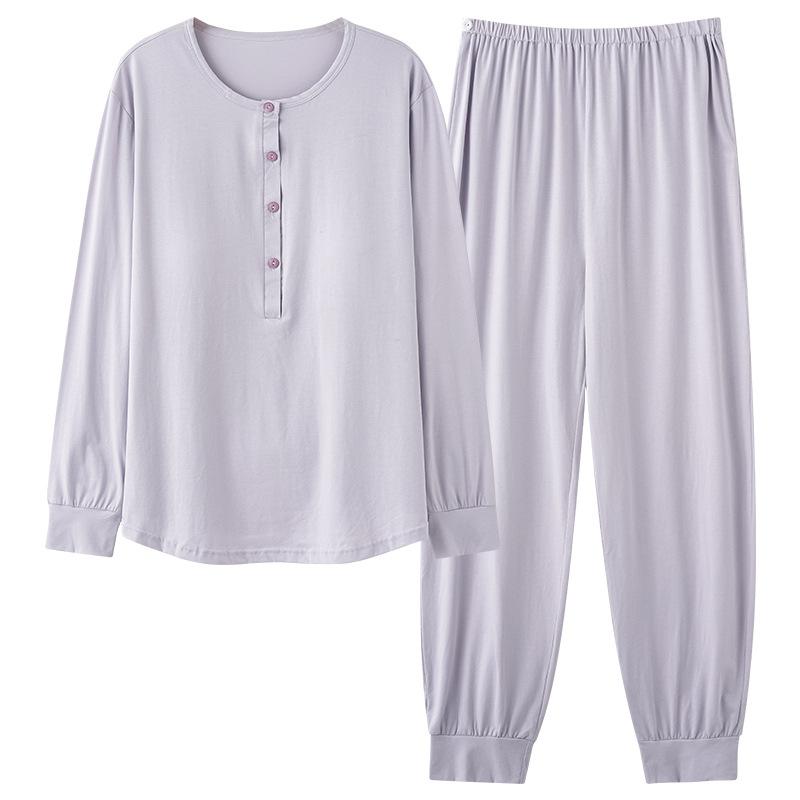 マタニティウェア レディース パジャマ セットアップ 春秋 産後 授乳服 モーダル素材 胸パッド付き 調整可能 ウエストベルト ルームウェア・素材: モダール・スタイル: シンプルカジュアル・ネックライン: クルーネック・袖丈: 長袖・パンツ丈: ロングパンツ・袖のデザイン: ドロップショルダー・性別: レディース・生地の厚さ: 普通(141-160g/平方メートル)・サイズ展開: M、L、XL、2XL