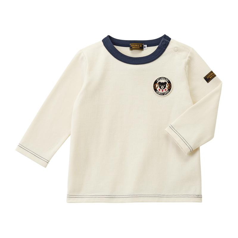 [ミキハウス] ミキハウスダブルビー 長袖Tシャツ 無地 薄手 ワンポイント シンプル 日本製 男の子 女の子 ベビー キッズ 子供服 通園 通学 60-5230-572