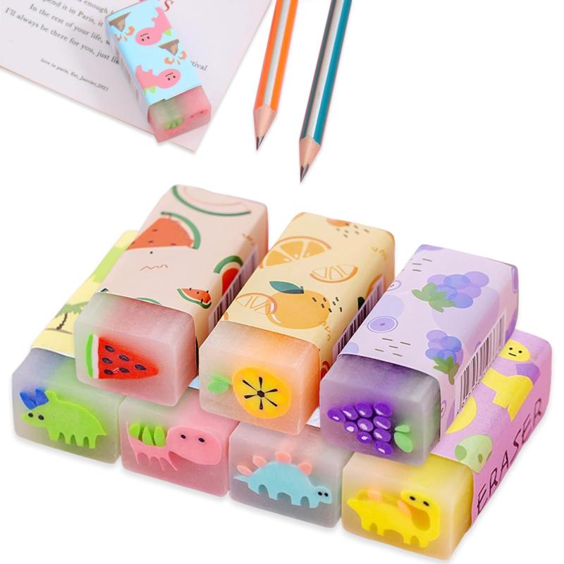 LIKENNY 消しゴム 小学生 かわいい 恐竜 フルーツ 鉛筆消しゴム セット 子供用 学習 筆記 オフィス DIY..