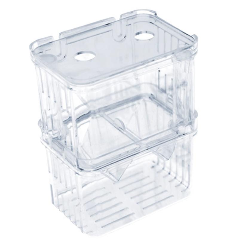 Hitasi 繁殖隔離ボックス 産卵ケース 透明 魚 飼育 水槽 魚卵 孵化 安全 大容量 2段式 エビメダカ孵化..