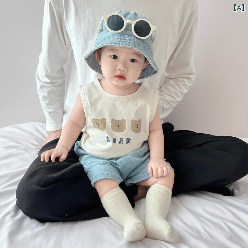 キッズ 男の子 女の子 夏 短袖 短パン 2点セット 薄手 ニット 再生繊維 柔らか素材...