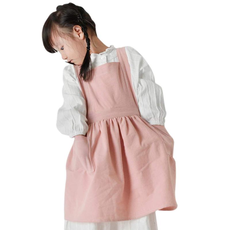 [Bemin] 子供用エプロン キッズエプロン エプロン女の子 子供用 H型 フリル プレゼント ギフト キッチン クッキング 調理実習学校 お祝い ピンク