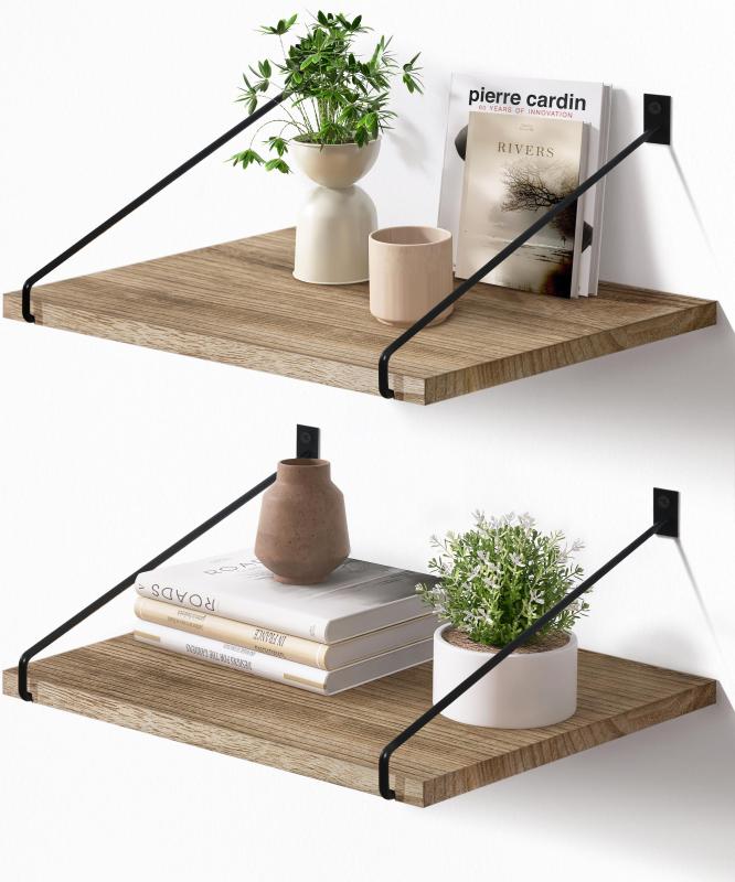 Afuly ウォールシェルフ 壁掛け棚 おしゃれ 天然木製 飾り棚 壁面収納