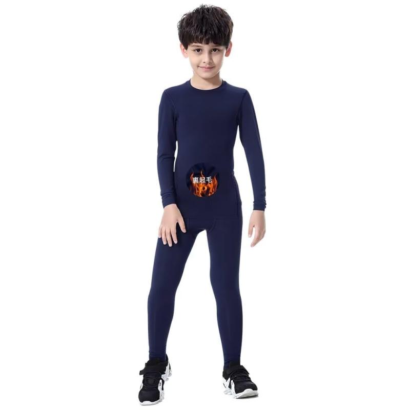 [Muxuryee] スポーツインナー キッズ 上下セット 裏起毛 ジュニア サッカー インナーシャツ 長袖 スポーツタイツ コンプレッションウェア 野球 アンダーシャツ スパッツ 防寒インナー スキー