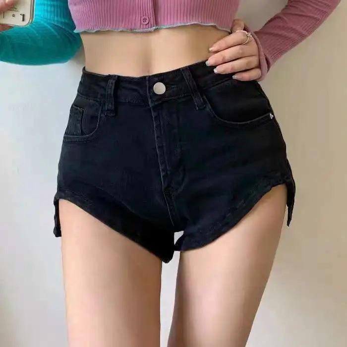 デニム ショートパンツ 女性用 夏 高腰 ゆったり スリム効果 韓国風 ワイドレッグ ホットパンツ 外穿 ブラック 気質 通勤 OL 伸縮性 軽量 吸湿速乾 デニム素材 五分丈 クロップド ビッグシルエット カジュアル 普段使い アウトドア