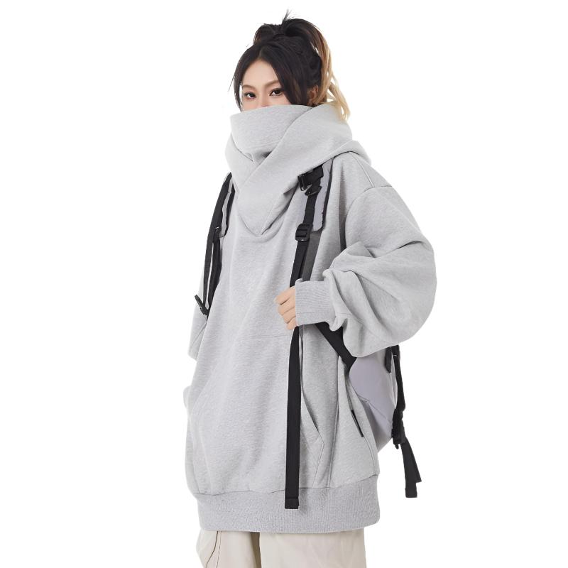 [COVANK] メンズ プルオーバー ボリューム メンズ レディース ド付き 裏起毛 秋 冬服 おしゃれ ドロップショルダー 無地 ゆったり シンプル カジュアル 大きいサイズ 男兼用 暖かい 防寒