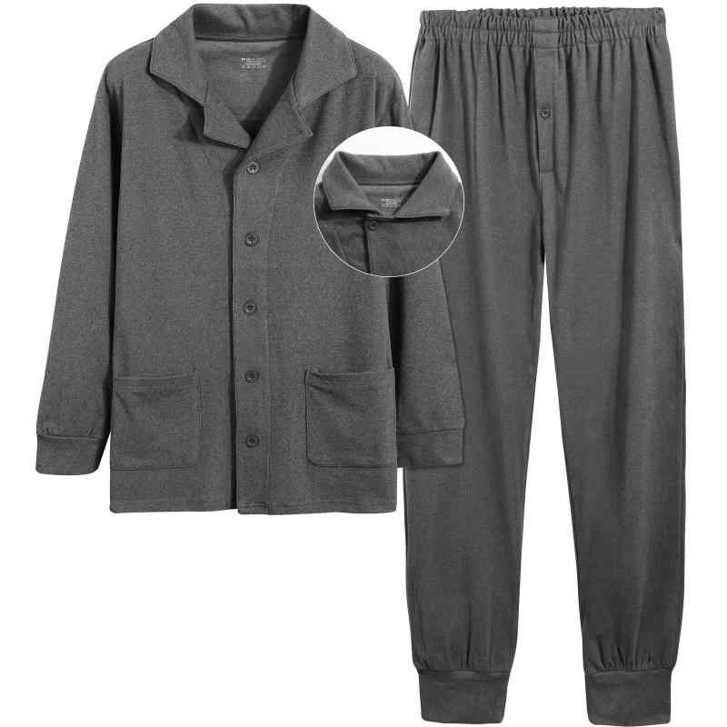 [ヒルトップクラウド] パジャマ メンズ 冬 ルームウエア 前開き 二重起毛 長袖 部屋着 紳士 上下セット あったか 発熱吸湿 保温 入院 おしゃれ 誕生日 ギフト 春秋冬用