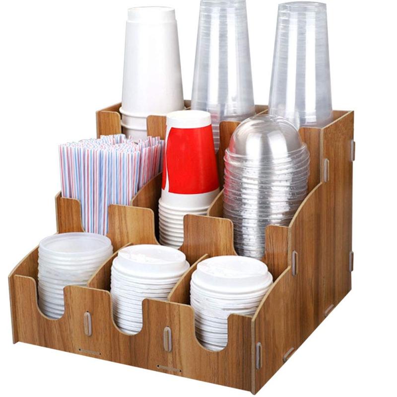 Umora カップディスペンサー 使い捨てカップ棚 コーヒーカップ収納 紙コップ ホルダー 小物入れ 中繊板素材