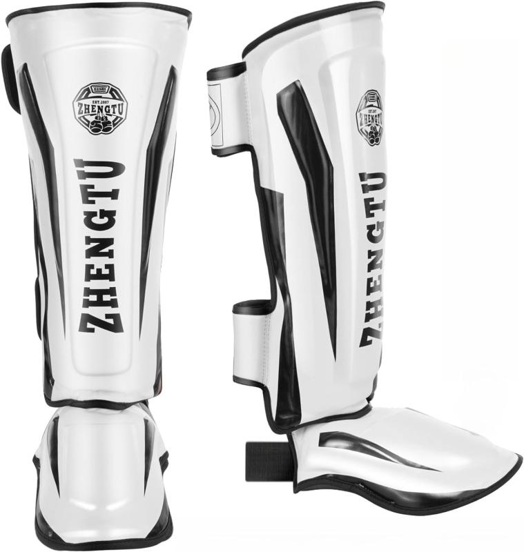 ZTTY レガース【RIZIN現役 CFFCフライ級王者に 第5代DEEPフライ級王者「神龍誠」推薦】ボクシング 足サポーター キックボクシング レッグガード すね当て 3cm厚手インナー 衝撃吸収 格闘技 空手