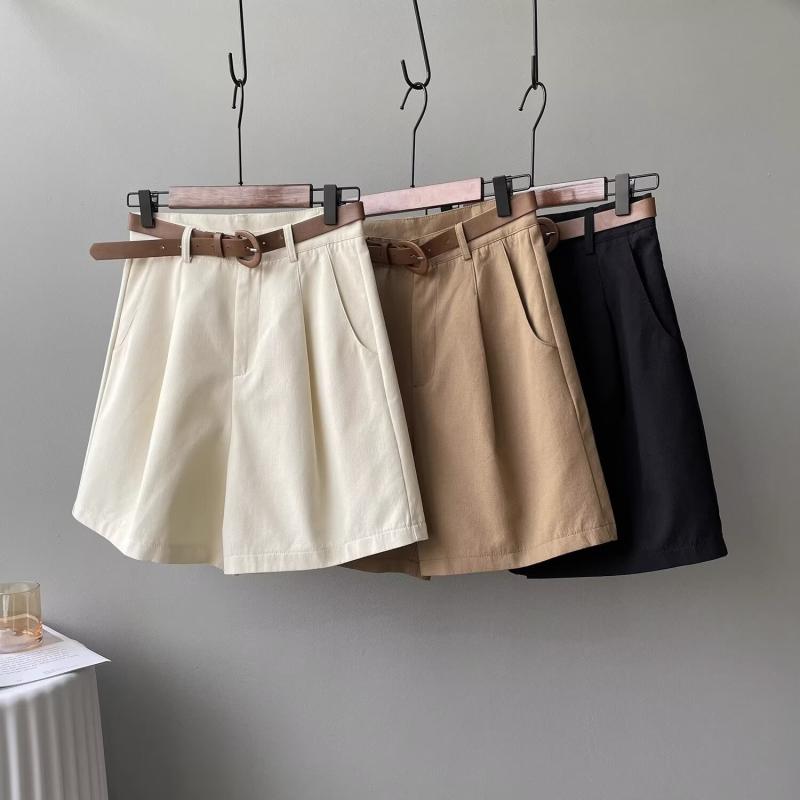 レディース ショートパンツ 夏 春夏 女性用 ハイウエスト ワイドレッグ クロップド 涼しい 接触冷感 ポリエステル ポケット マイクロストレッチ 軽量 快適 普段使い 通勤 ブラック ホワイト カーキ ビッグシルエット スリム効果 韓国風 カジュアル