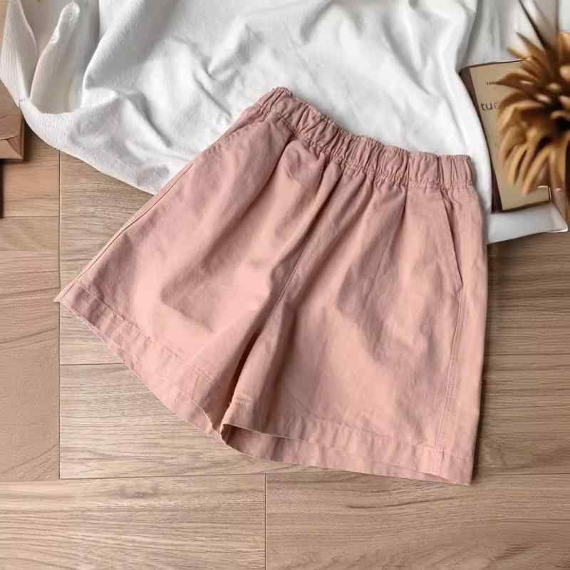レディース ショートパンツ コットン 高腰 伸縮性 薄手 直筒 Aライン 気質 通勤 普段使い ピンク ライトグリーン アイボリー ブラック カーキ 夏 ポケット ゆったり 快適 軽量 吸湿速乾 かわいい 運動風