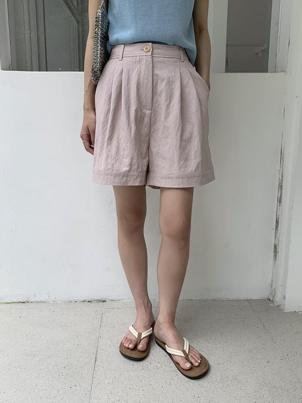 Rakuten - ショートパンツ レディース 夏 ハイウエスト ワイドレッグ スーツ風 綿混 薄手 直筒 刺繍 ホワイト ピンク グリーン デニムブルー 軽量 カジュアル 韓国風 普段使い 接触冷感 アイスクリームカラー