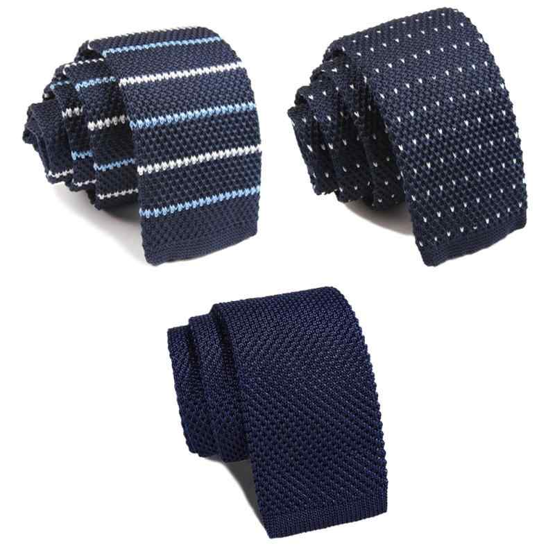 [Dizegn] ニットタイ ニットネクタイ 3本 セット メンズ ボーダー 無地 ドット スーツ ネクタイ おしゃれ ビジネス カジュアル 洗濯可能