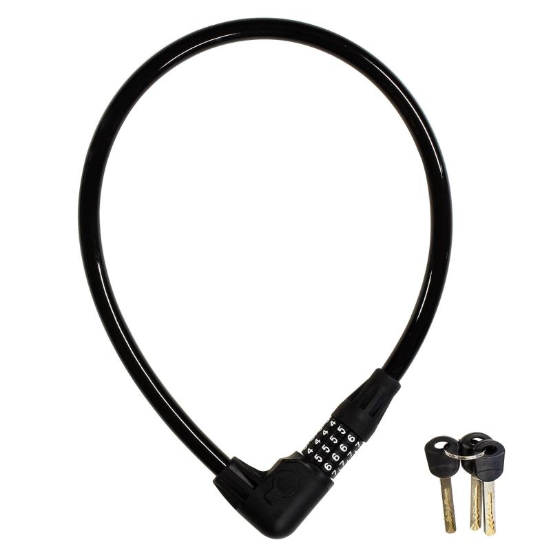 和気産業(Waki Sangyo) キー&amp;ダイヤルロック ワイヤー錠 防犯 盗難防止 門扉 倉庫 自転車 付属キー..