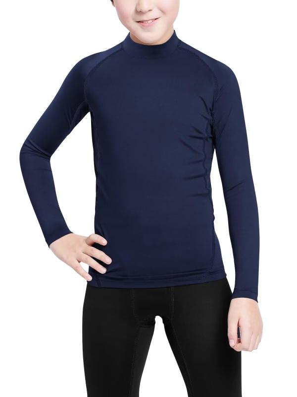 [THREEGUN] コンプレッションウェア トップス キッズ ハイネック アンダーシャツ 長袖シャツ スポーツ インナー ジュニア 速乾 シャツ 子供 スキー UVカット 男女兼用