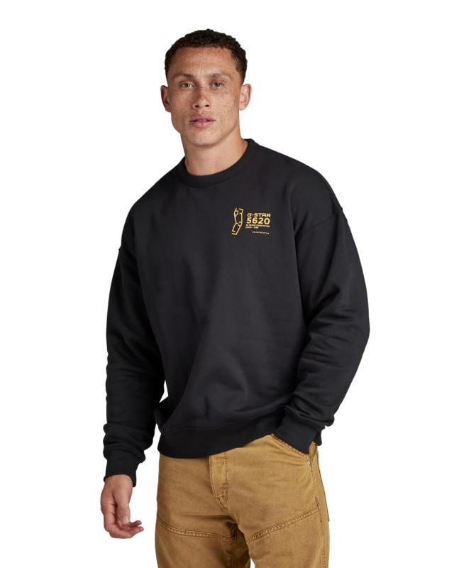 [ジースターロゥ] スウェット トレーナー メンズ ルーズフィット 5620 R neck Sweater...