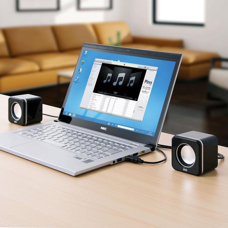 サンワサプライ コンパクトPCスピーカー USB接続 ブラック MM-SPU8BK