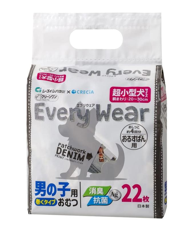 クリーンワン エブリウェアおるすばん用超小型犬サイズ22枚超小型犬のおしっこ4回分本体サイズ (幅X奥行X高さ) :170X115X170mm本体重量:340g原産国:日本原材料:パルプ・ポリエチレンフィルム・不織布・高分子吸収材