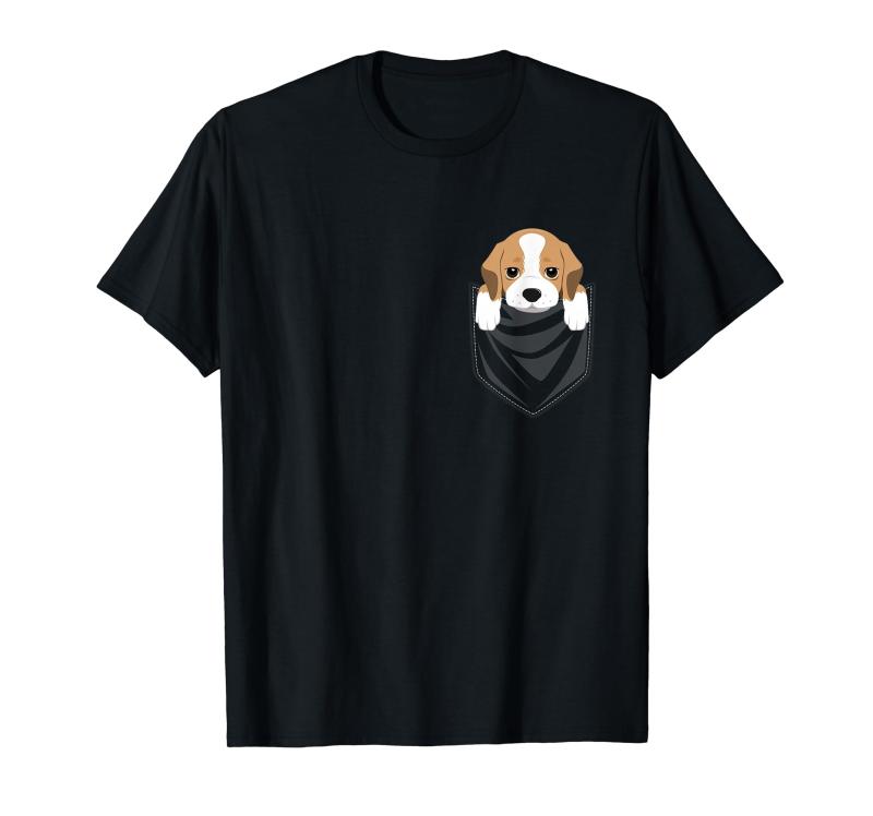 ポケットグラフィックビーグル犬 Tシャツ