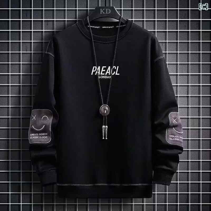 メンズ 長袖 Tシャツ トップス 秋冬 韓国風 トレンド ゆったり シルエット ポルト...