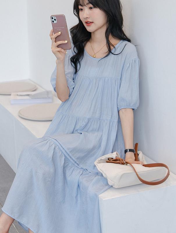 ワンピース レディース マタニティ 妊婦服 膝丈 韓国風 おしゃれ ゆったり 体型カ...