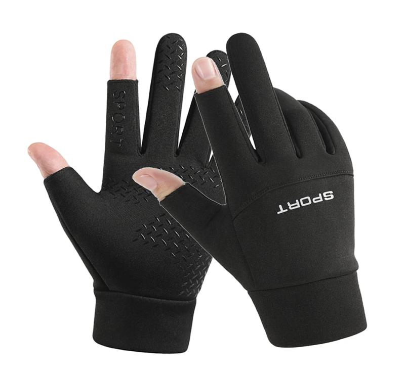 [SCOLORKI] 防寒グローブ アウトドアグローブ 2本切り 5本指 防寒手袋 サイクリンググローブ 撥水 裏起毛 滑り止め タッチパネル対応 釣り 川釣 ...