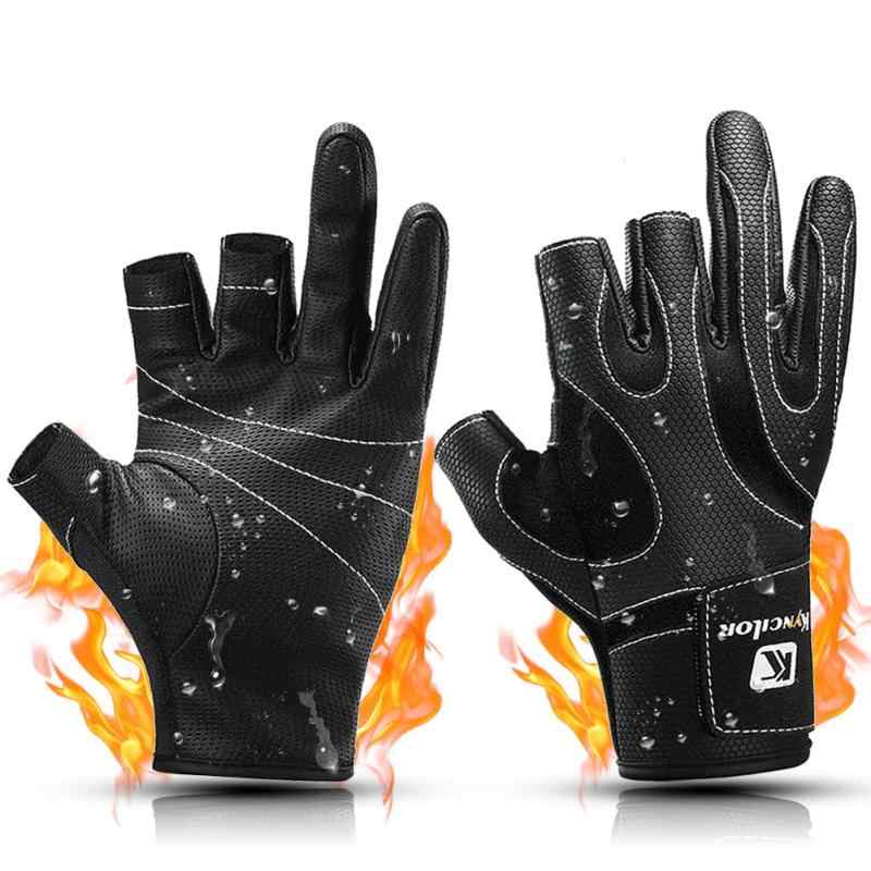 アウトドアグローブ フィッシンググローブ 釣り 手袋 改進版・3本切り【人間工学設計・滑り止め・手首固定付き】 スポーツグローブ 半指 筋トレ グローブ メンズ レディース 自転車 サイ