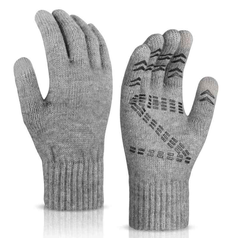 OZERO ニット手袋 メンズ ランニング グローブ 防寒 スマホ対応 冬 【毛糸・暖かい・おしゃれ・裏起毛..